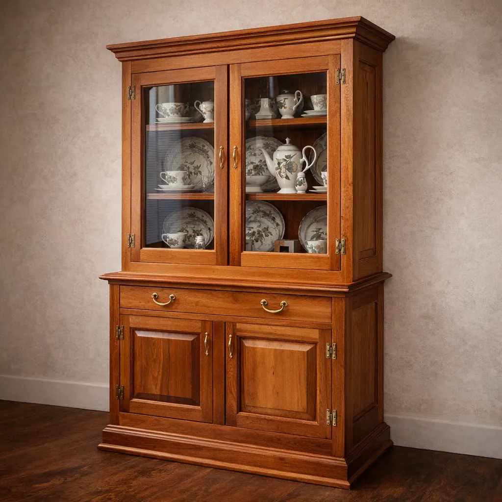 custom solid wood china cabinet with glass doors handcrafted dining room furniture display cabinet