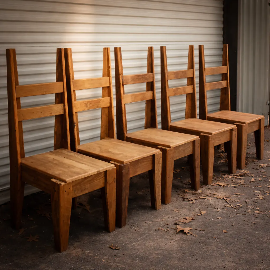 custom solid wood dining chairs set handcrafted wooden chairs with ladder back design rustic furniture