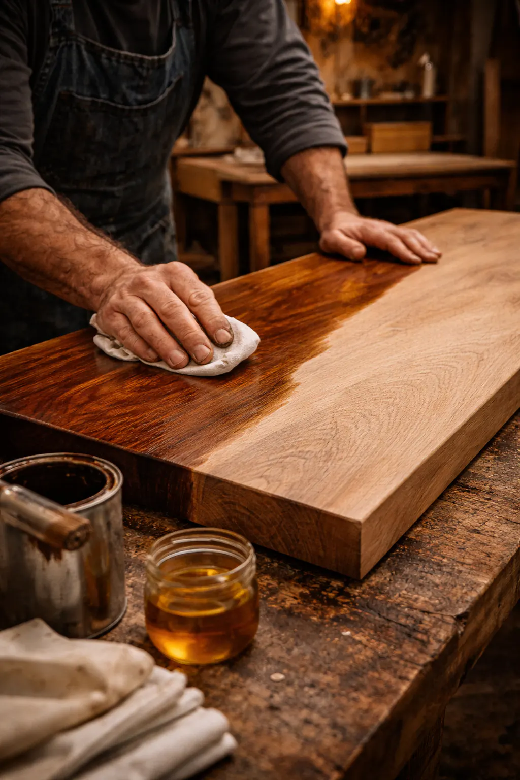 Custom wood furniture stain application — Cliff Craft furniture finishing Ponchatoula Louisiana