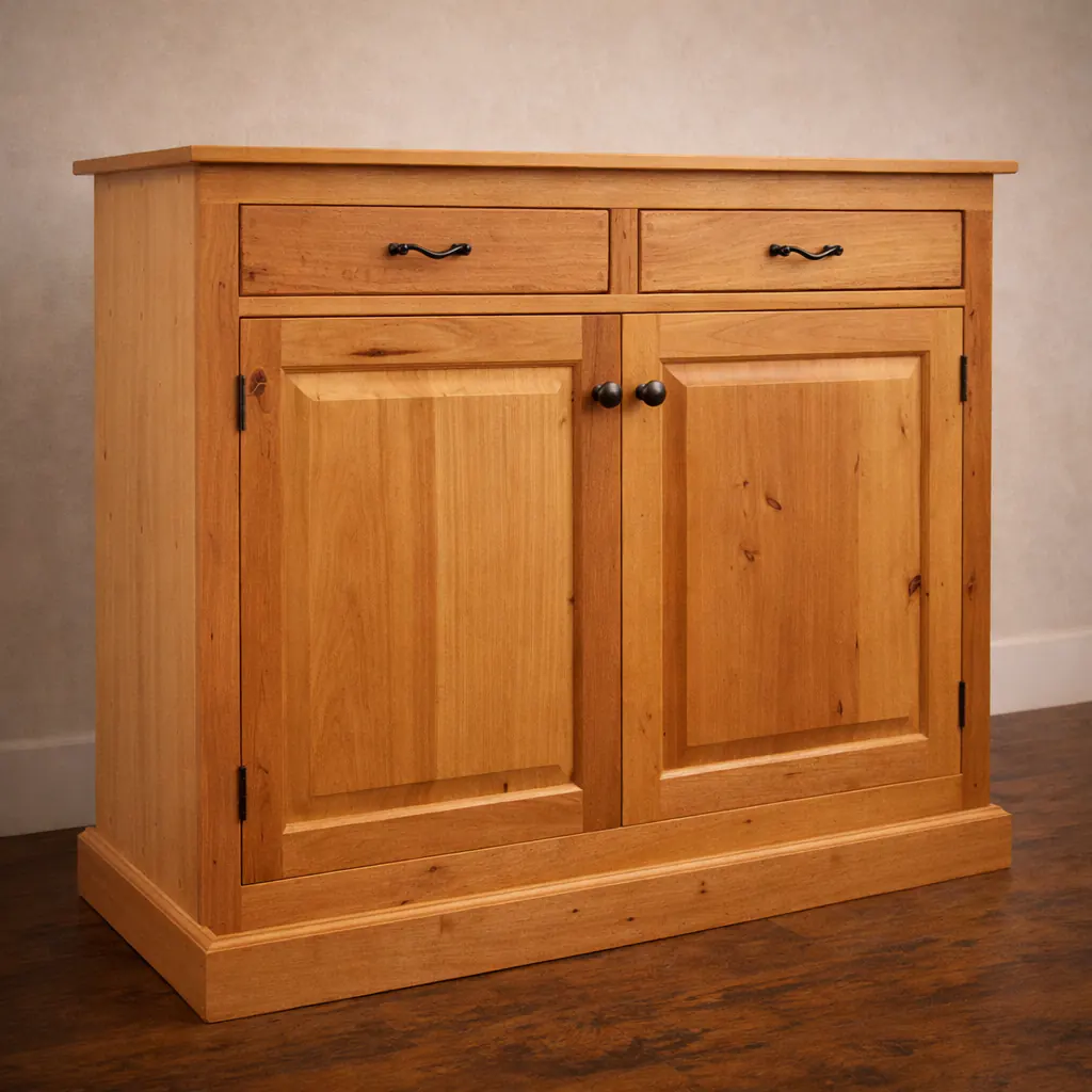 custom solid wood storage cabinet with drawers and double doors square image