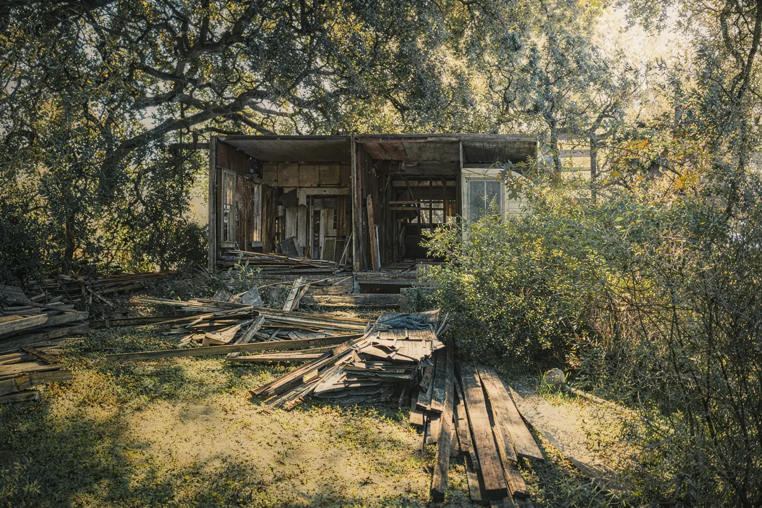 Historic building source of reclaimed old-growth lumber used in Cliff Craft heirloom furniture Louisiana